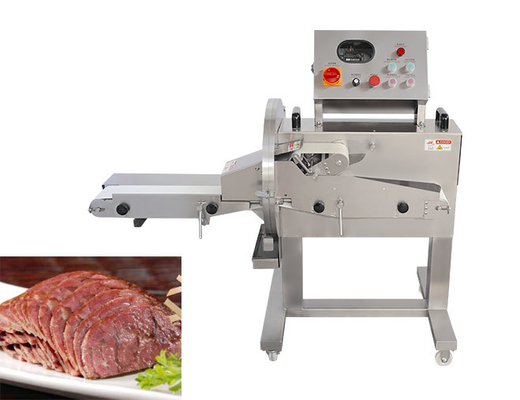 Conveyor Type Cooked Meat Slicing Machine 120mm Feeding Inlet Width